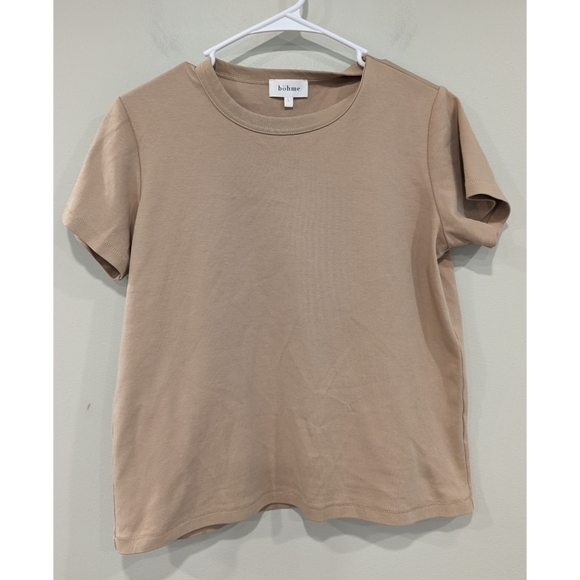 bohme Tops - Bohme Short Sleeve Khaki Top Cotton Blend Size Large